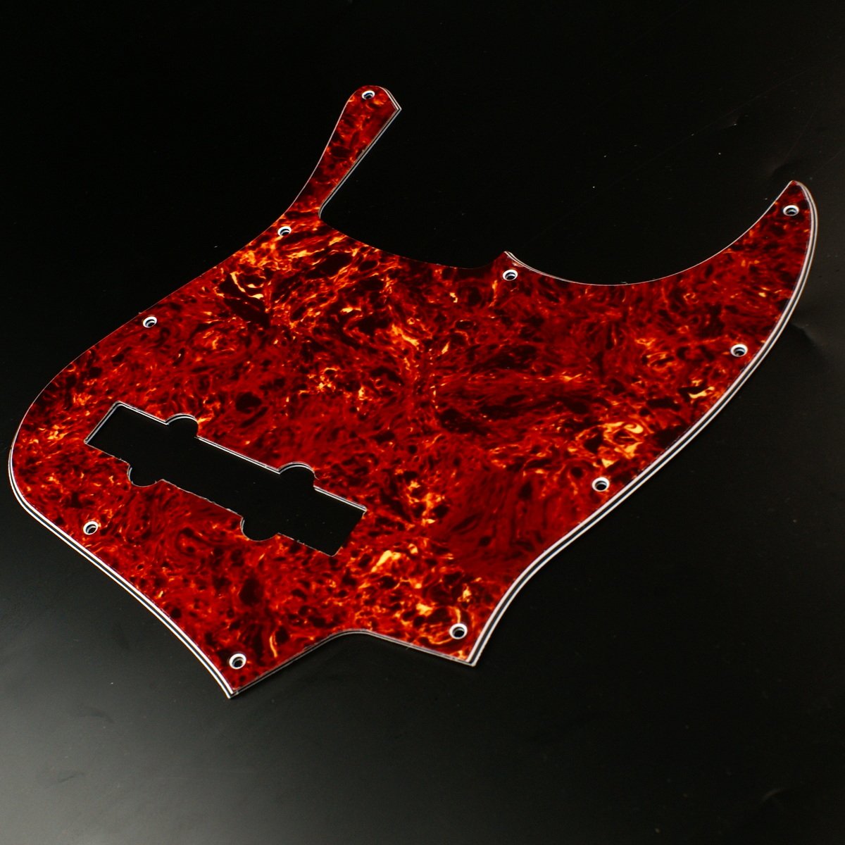 Custom bass Guitar Pickguard For Jazz Bass 5 String JB,4ply Red Tortoise