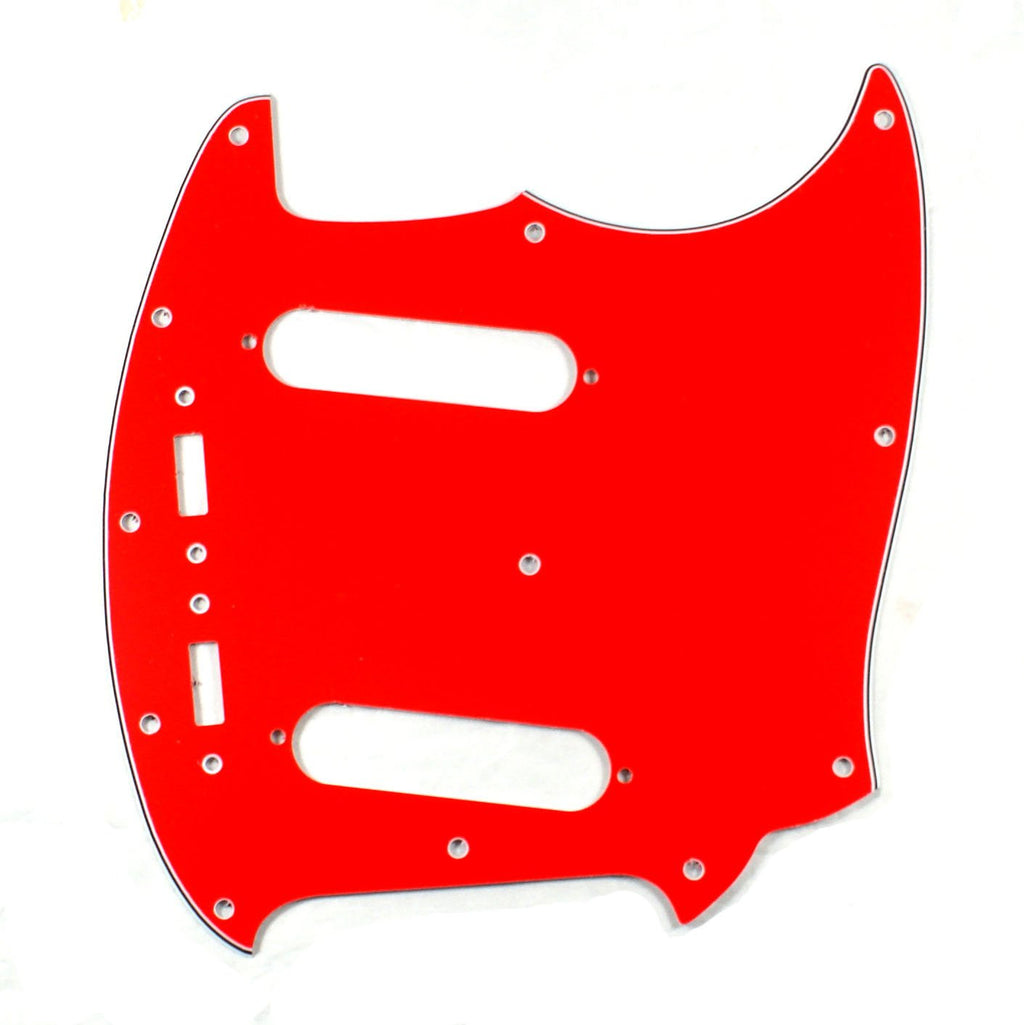 (E67) Custom Guitar Pickguard Fits Mustang Classic Series,4Ply Red