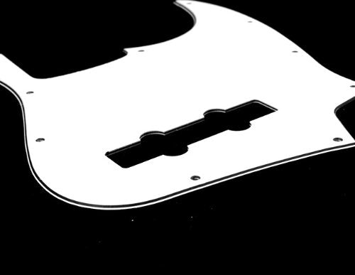 3 Ply Guitar Pickguard Fits 4 string Jazz Bass jb style -White (A48)