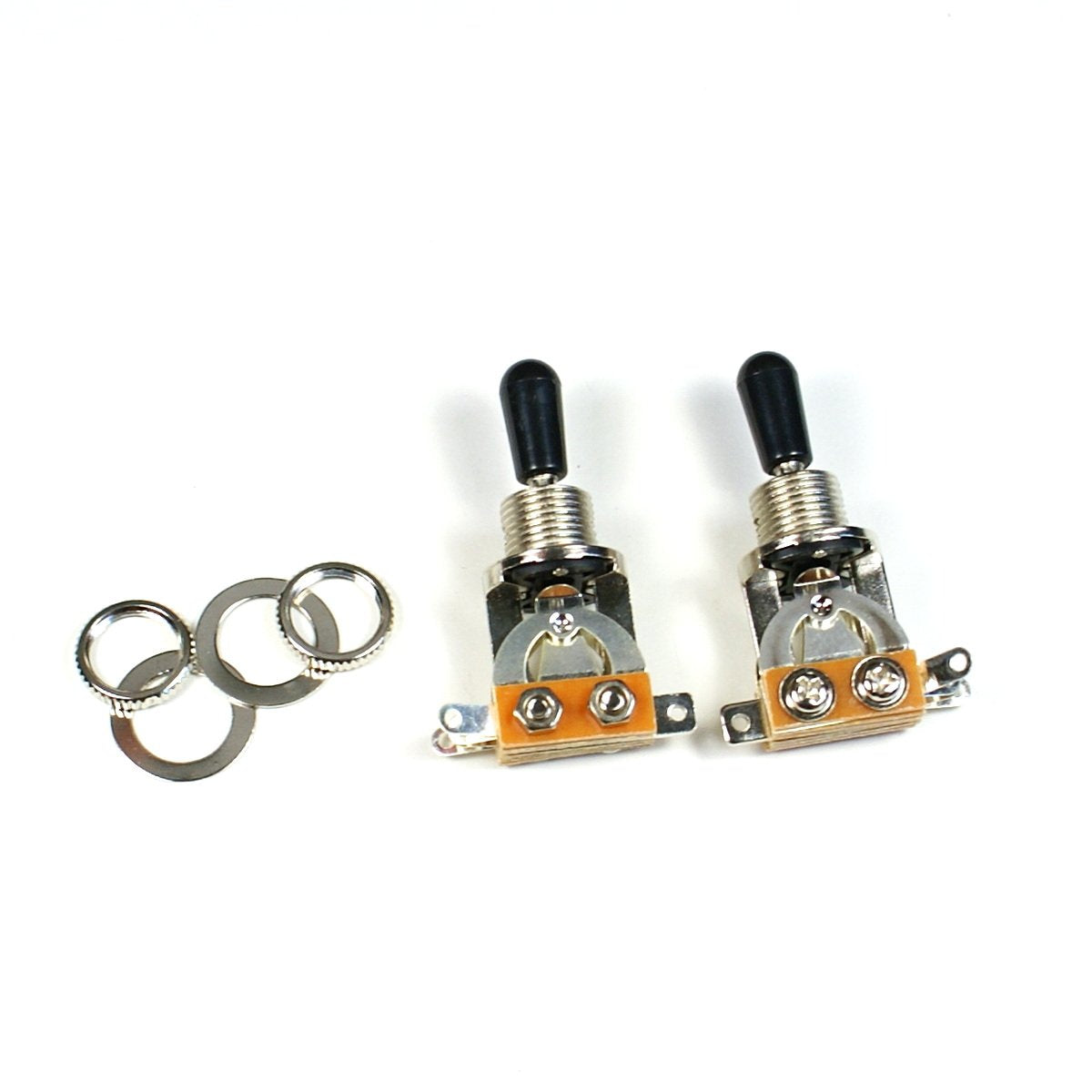 (D45) a Set of 2x 3 Way Toggle Switch Pickup Selectors Black for Electric Guitar