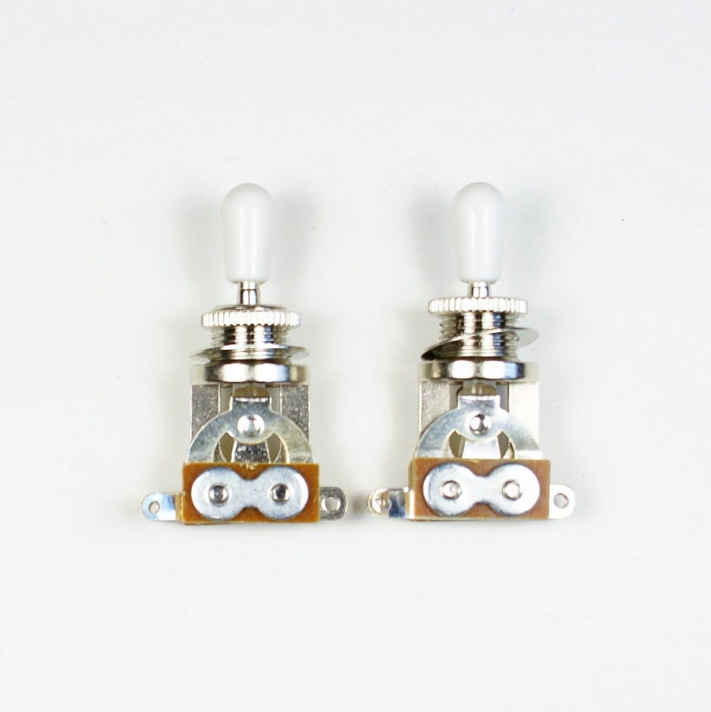 (D44) a Set of 2x 3 Way Toggle Switch Pickup Selectors White for Electric Guitar