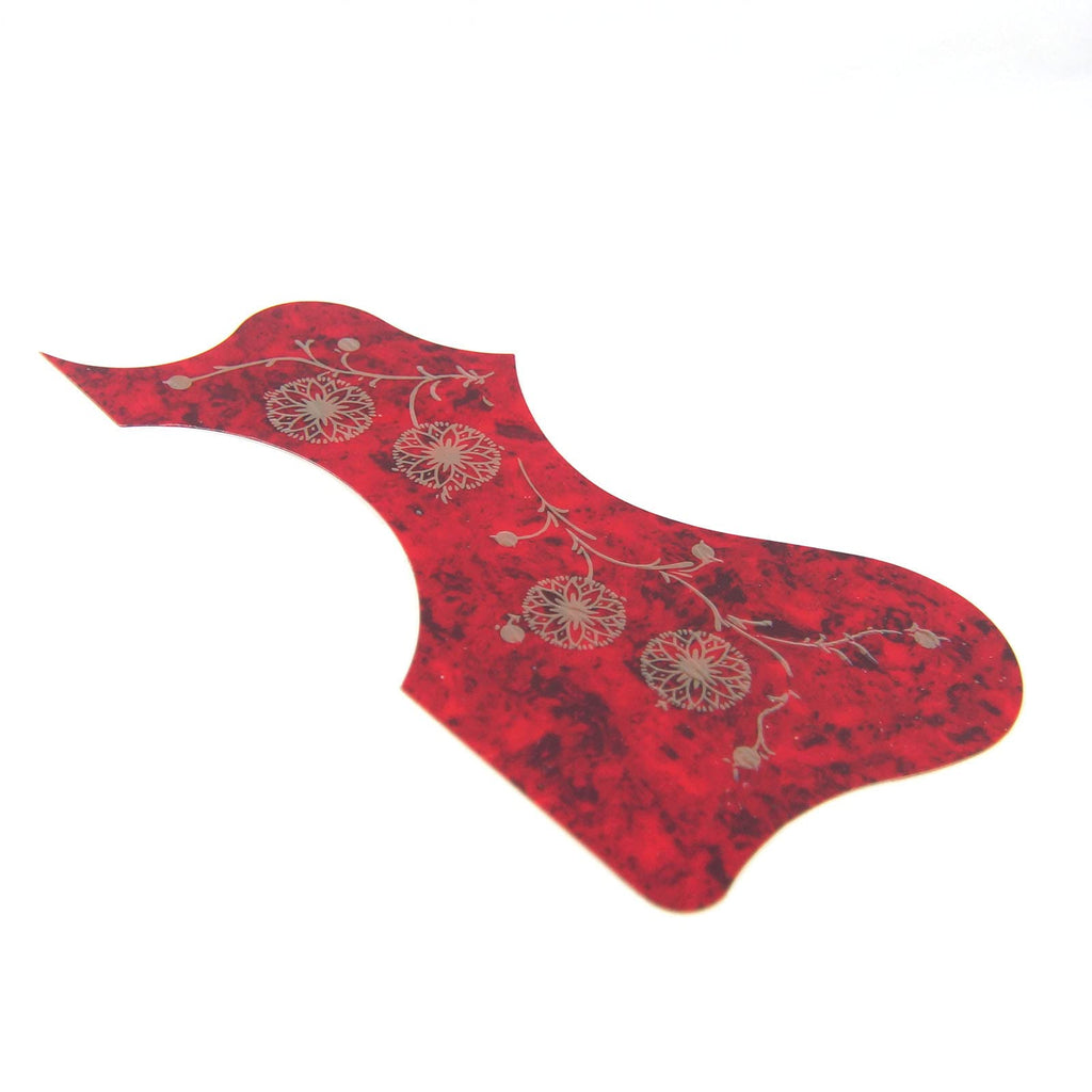 (220J09) Cutaway Style Self-adhesive Acoustic Guitar Pickguard, Tortoise Red