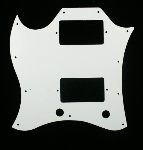 3 Ply Pickguard Fits SG Standard Guitar (Full Face) - WHITE