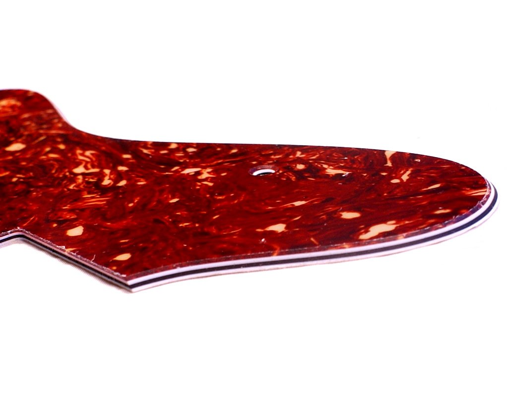 4 Ply Pickguard Fits Epiphone Dot Style Guitar with Bracket - Tortoise Red