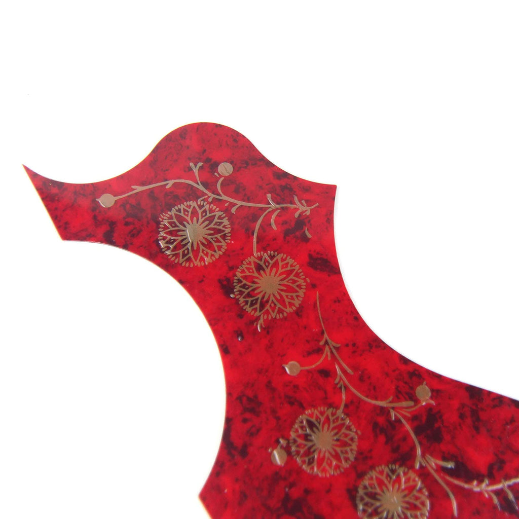 (220J09) Cutaway Style Self-adhesive Acoustic Guitar Pickguard, Tortoise Red