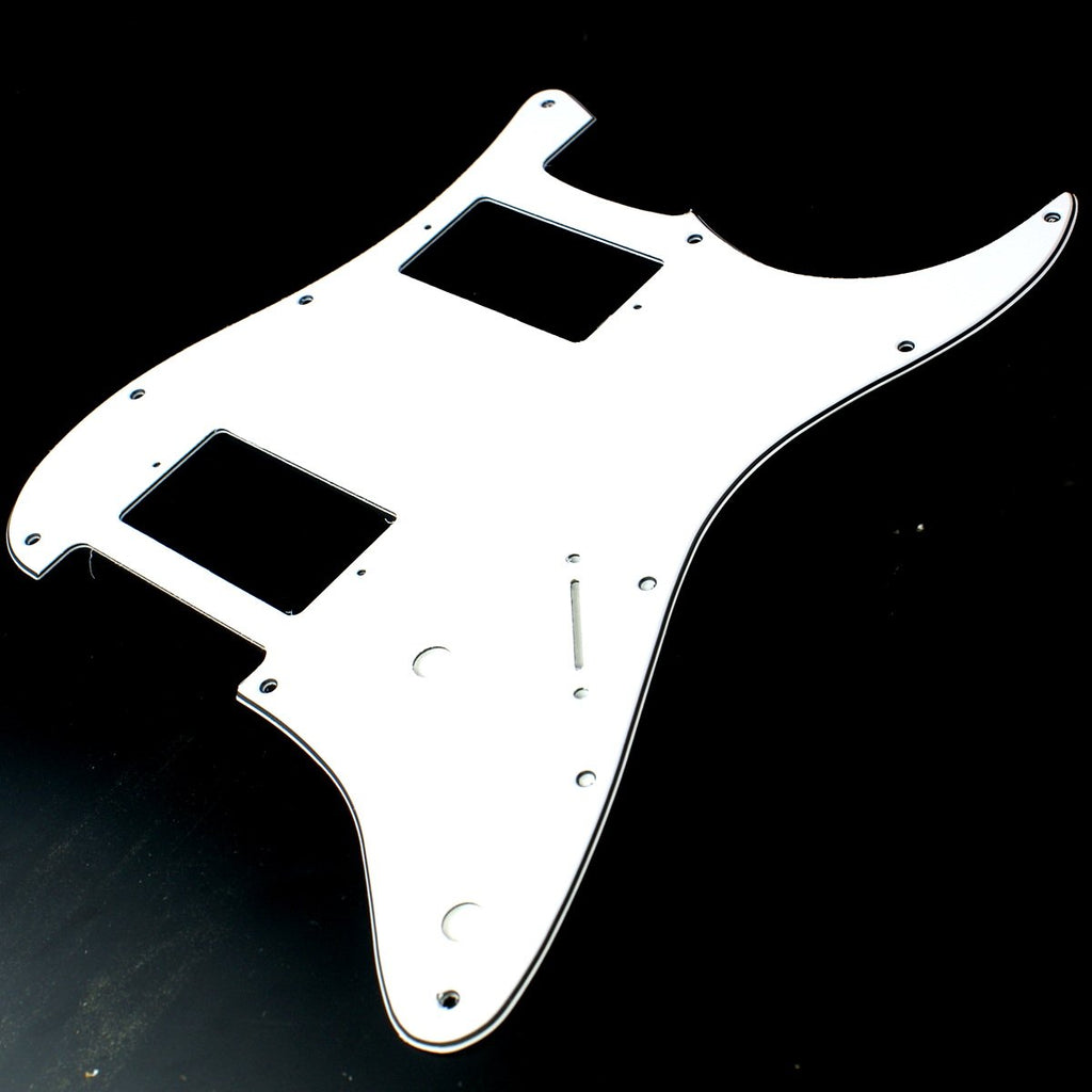 (B27) Custom Strat style HH Layout Guitar Pickguard 2-control ,3ply White