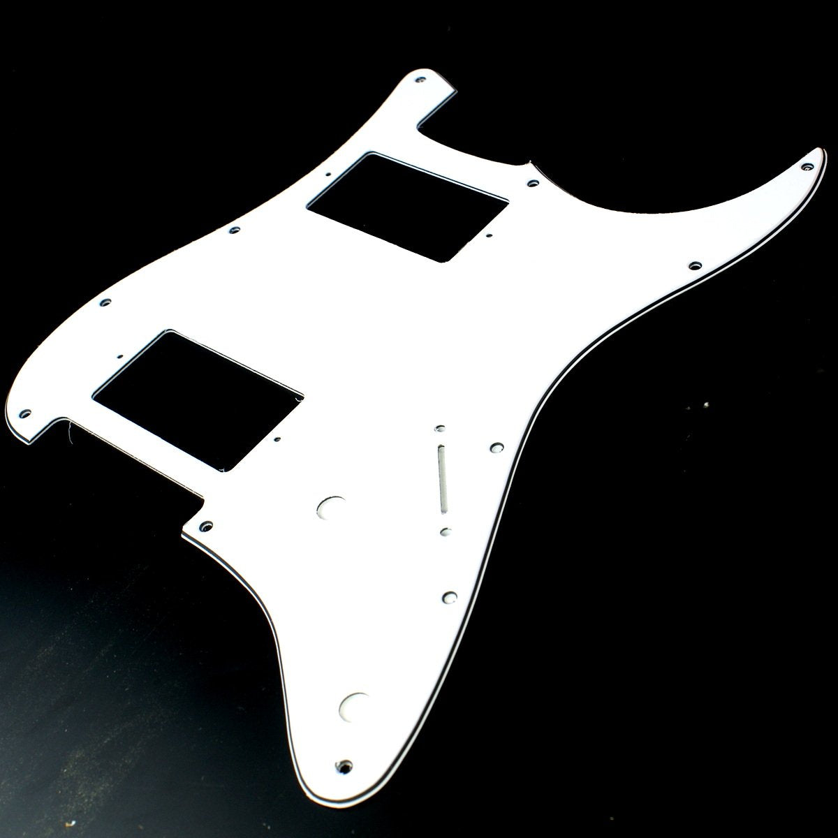 (B27) Custom Strat style HH Layout Guitar Pickguard 2-control ,3ply White