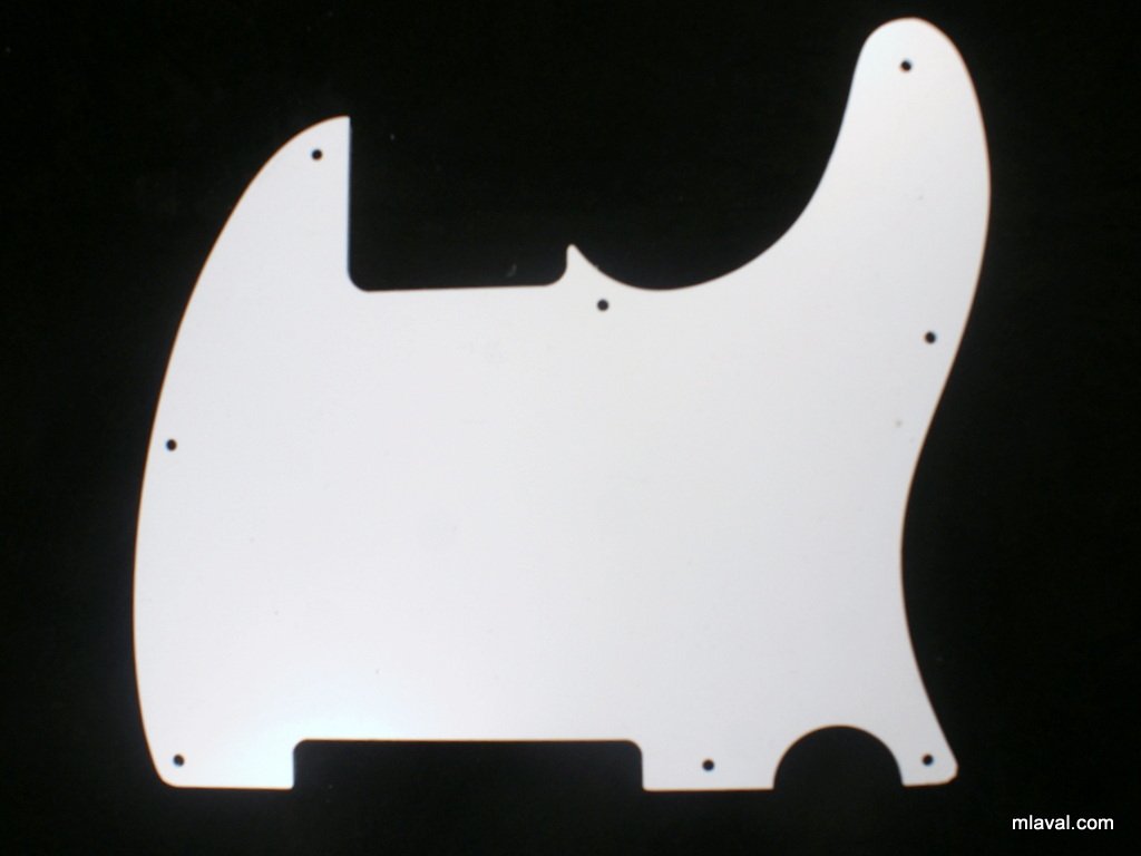 (C20)Custom 3 Ply Left Handed Guitar Pickguard For Tele Esquire, WHITE
