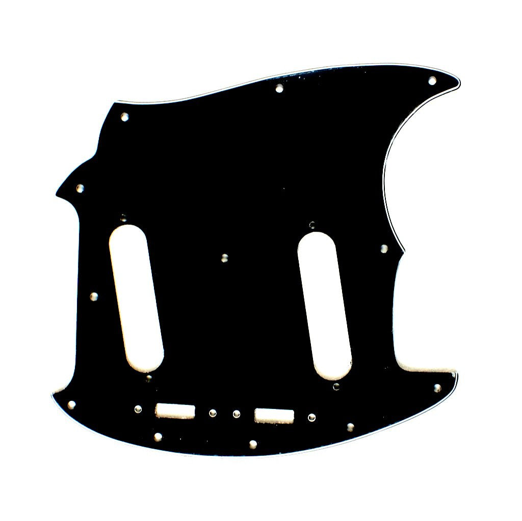 (A91) Custom 3 Ply LEFT-HANDED Guitar Pickguard Fits Mustang Classic Series, BLACK