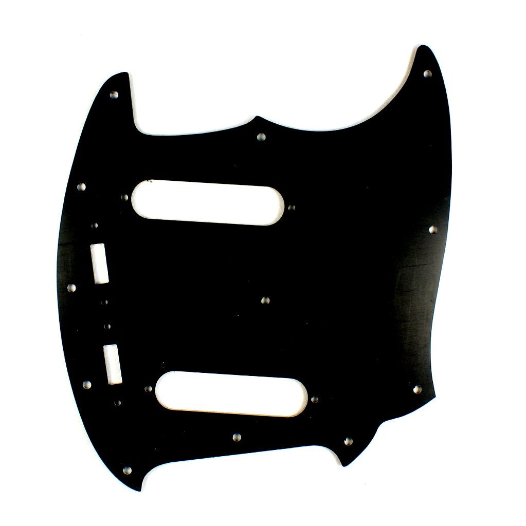 (A91) Custom 3 Ply LEFT-HANDED Guitar Pickguard Fits Mustang Classic Series, BLACK
