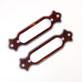 2x Flanged Single Coil Pickup Mounting Base plate Rings, 4ply Tortoise