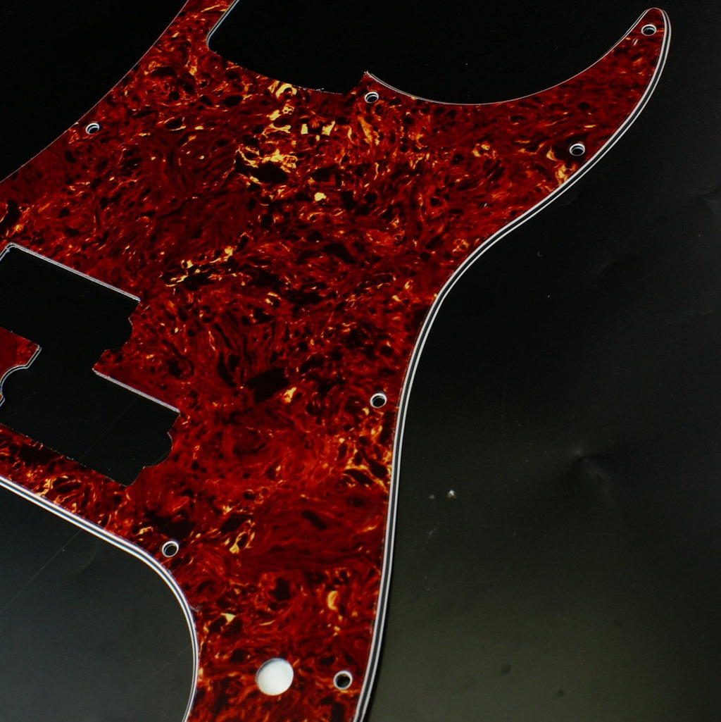 Custom Guitar Pickguard fits Precision Bass PB 13 Hole,4Ply Red Tortoise