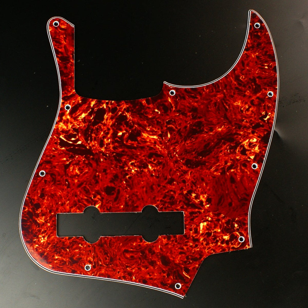 Custom bass Guitar Pickguard For Jazz Bass 5 String JB,4ply Red Tortoise