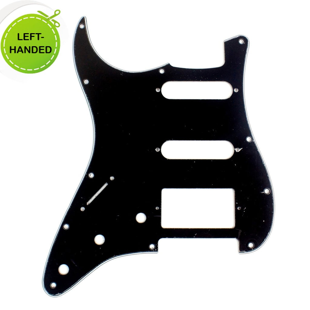3 Ply Left Handed Guitar Pickguard For Fender Stratocaster HSS -BLACK (A58)