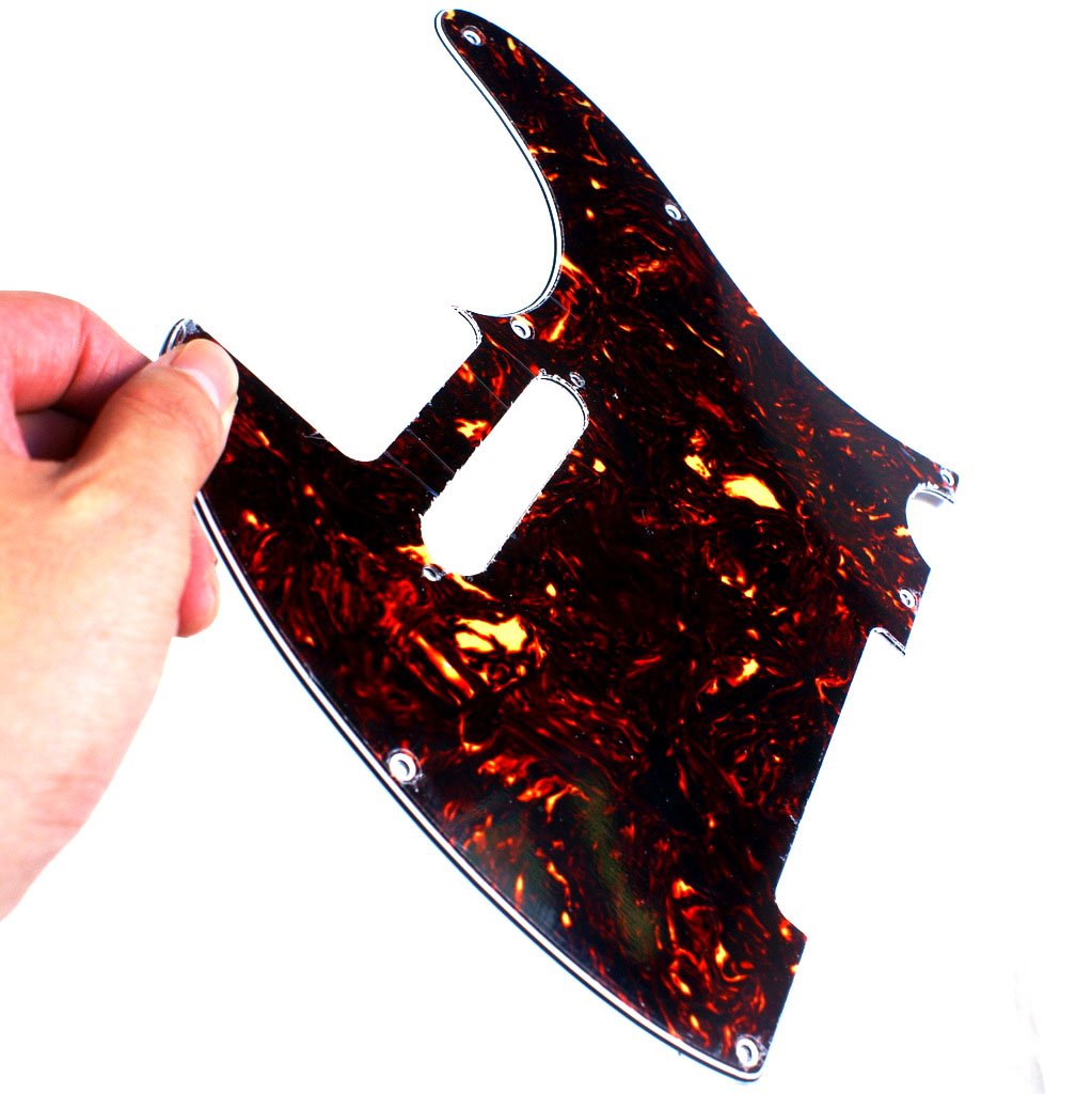 (B76) Custom 4 Ply Guitar Pickguard fits Tele Standard, Tortoise Brown