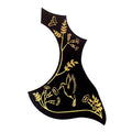 Hummingbird Style Acoustic Guitar Pickguard,Style-2,Black/gold