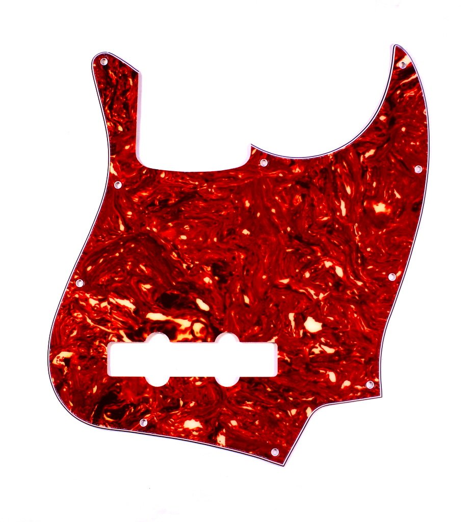 (B55) Guitar Pickguard Fits Fender JB Jazz Bass ,4Ply Tortoise Red