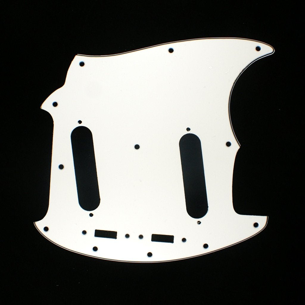 (B09) Custom 3 Ply Left-handed Guitar Pickguard Fits Mustang Classic Series, White