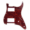 Custom Guitar Pickguard For Strat HH 2-pot Layout, 4ply Red Tortoise