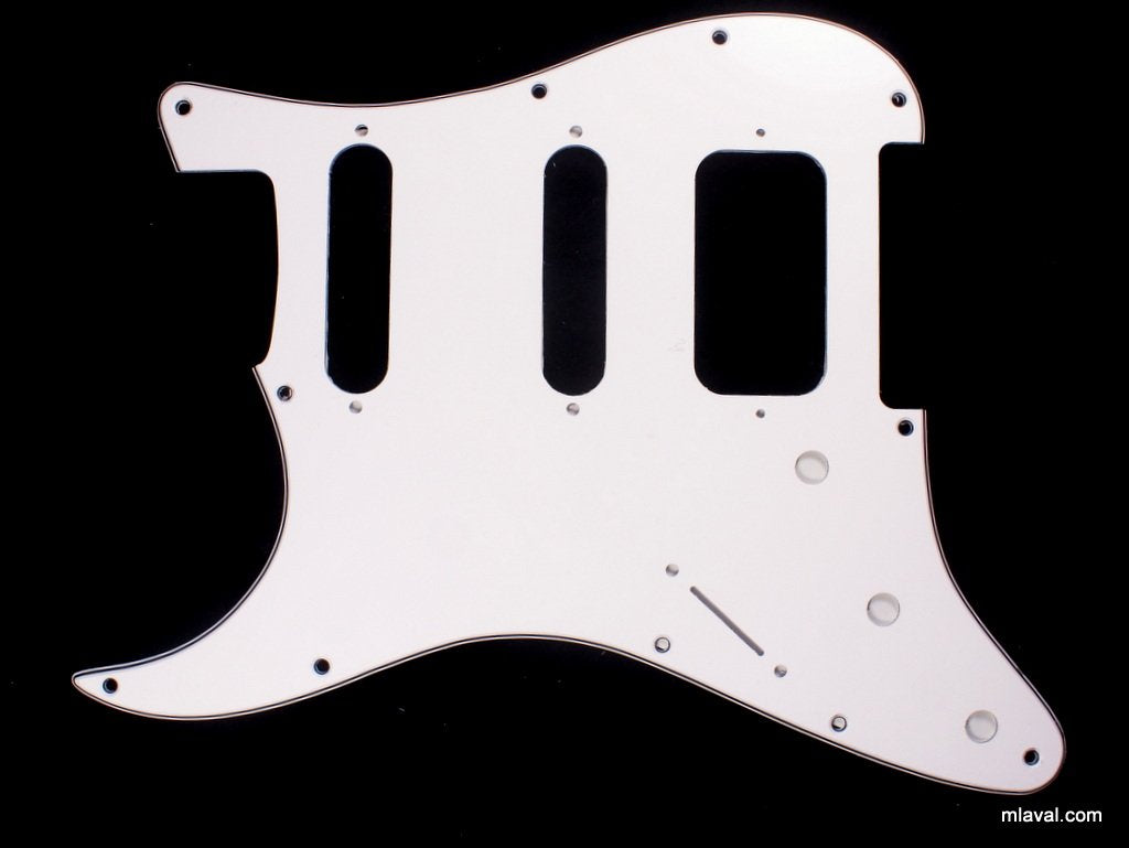 Custom 3 Ply Left Handed Guitar Pickguard For Strat HSS, WHITE(C18)