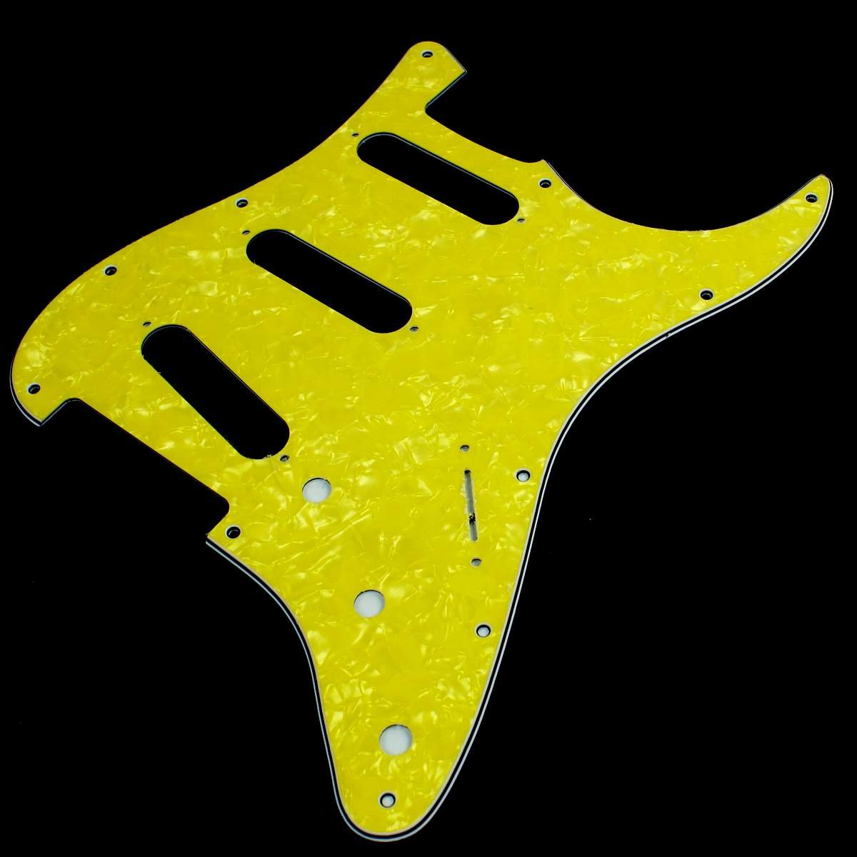 (F23) 4Ply Guitar Pickguard For Stratocaster Strat Standard,Yellow Pearl