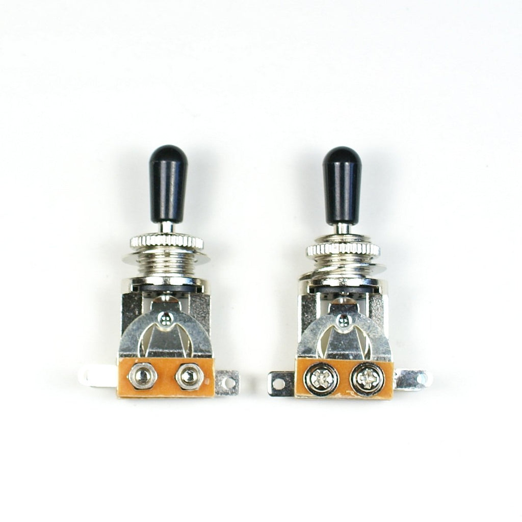 (D45) a Set of 2x 3 Way Toggle Switch Pickup Selectors Black for Electric Guitar