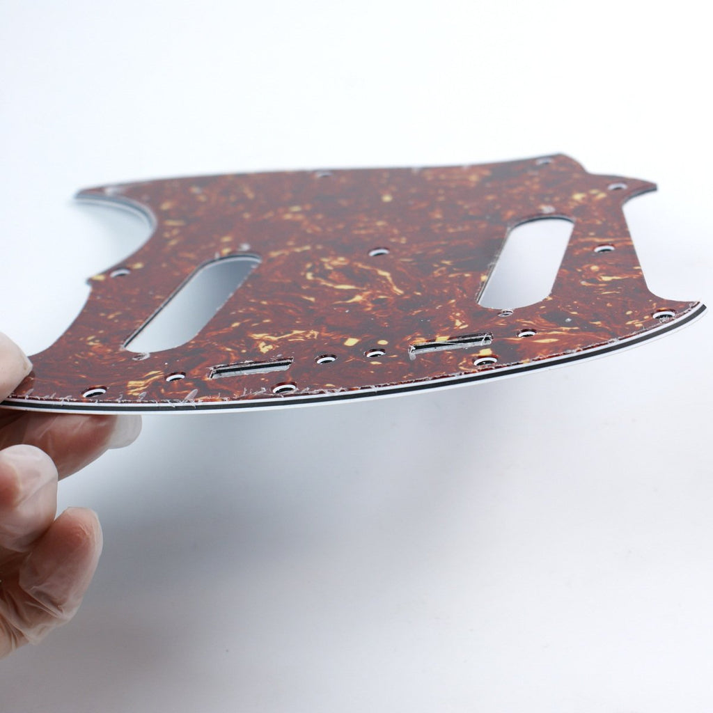 (B74) Custom 4 Ply Guitar Pickguard Fits Mustang Classic Series ,Red Tortoise