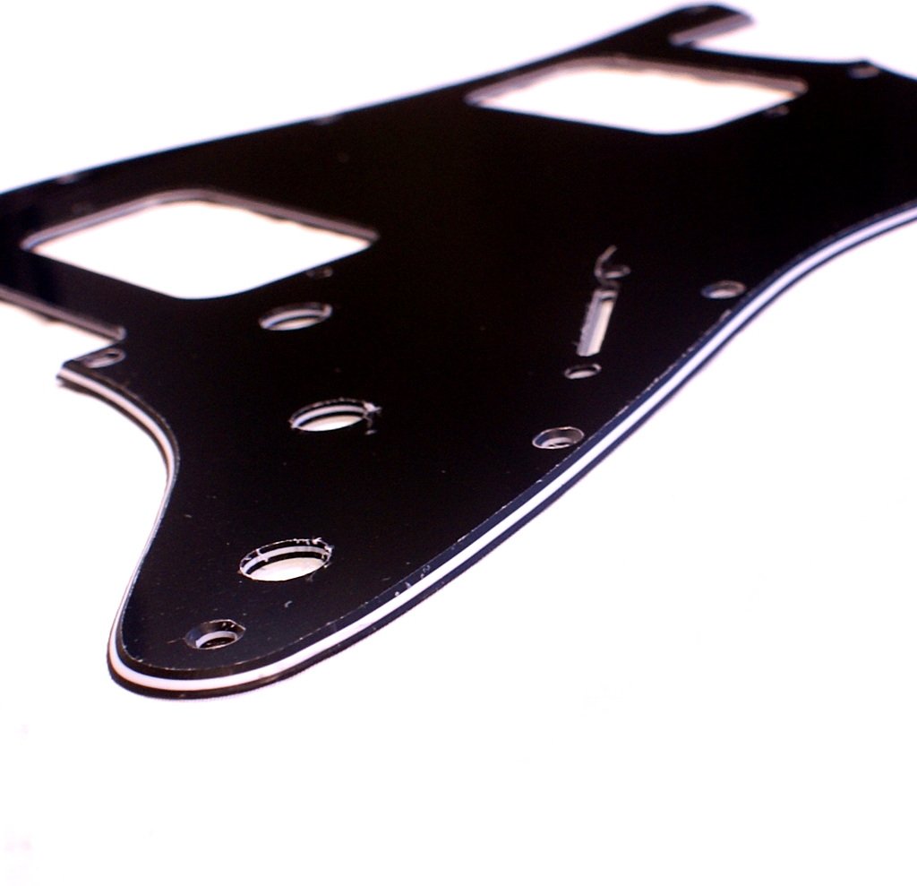 (B34) Custom 3 Ply Guitar Pickguard For Strat H-H, HH, BLACK
